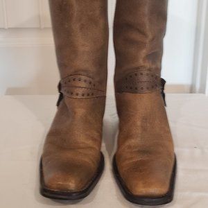 Brown Leather Studded Square Toe Harley-Davidson Tall Boots Size 9